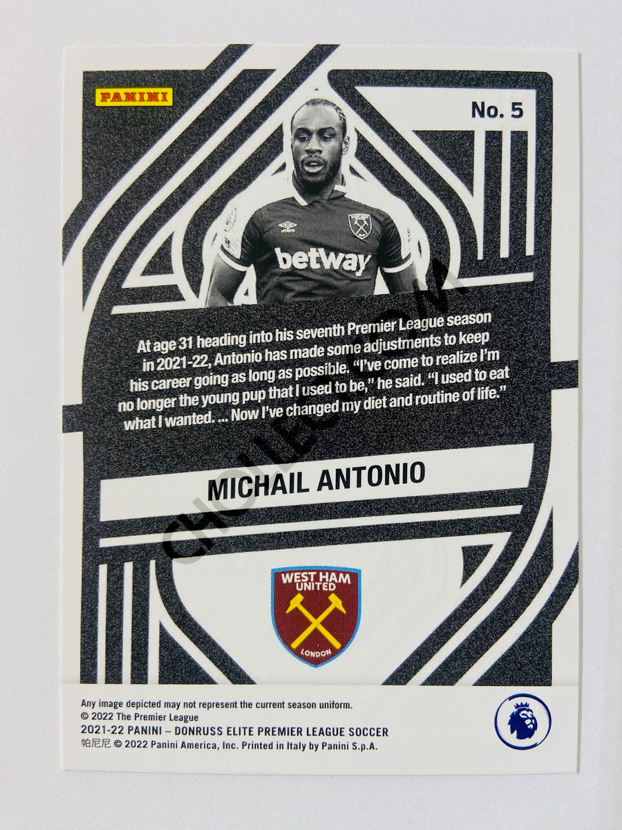 Michail Antonio – West Ham United 2021-22 Panini Donruss Elite Premier League Elite Deck #5