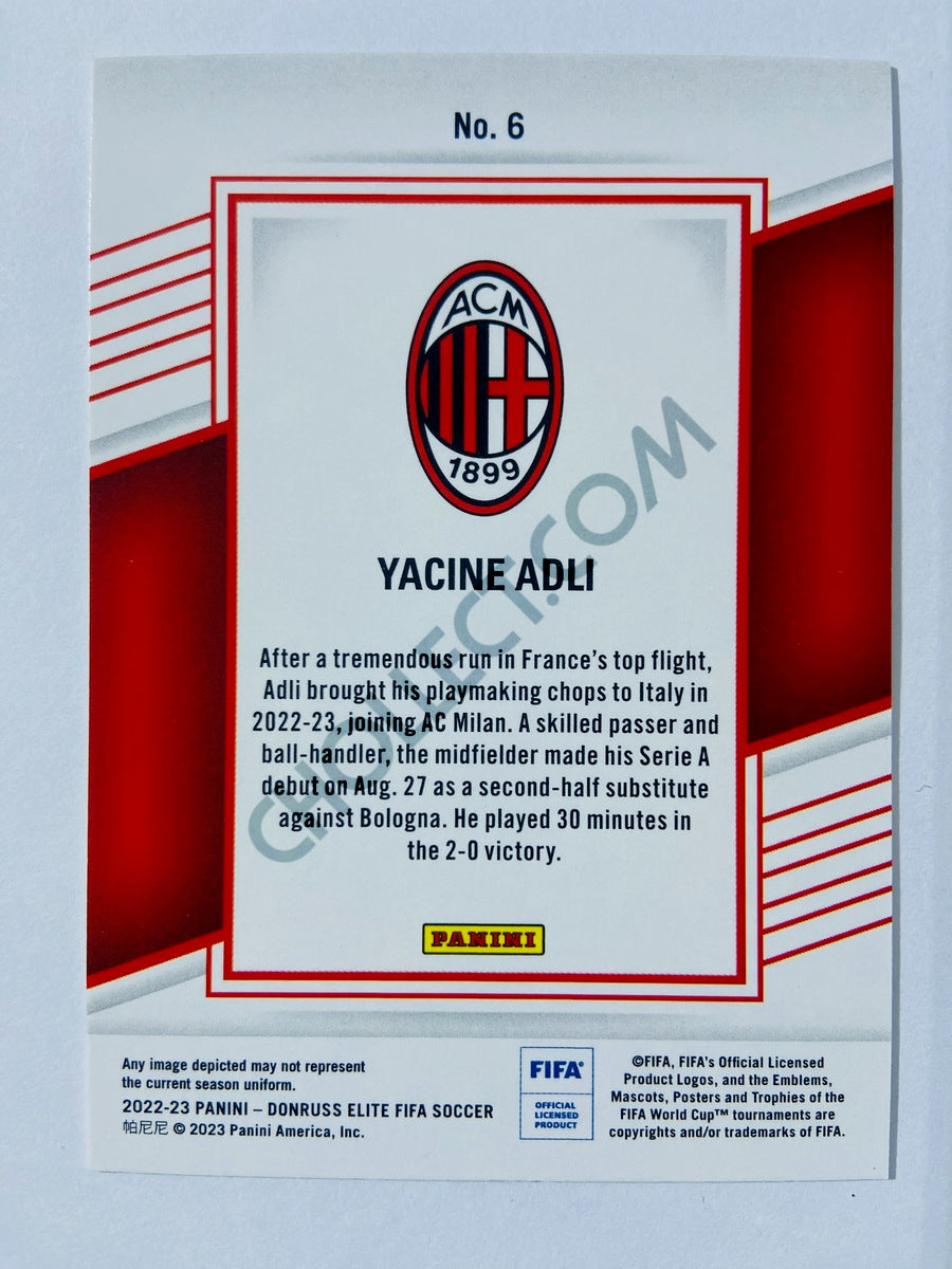 Yacine Adli - AC Milan 2022-23 Panini Donruss Elite FIFA RC Rookie #6