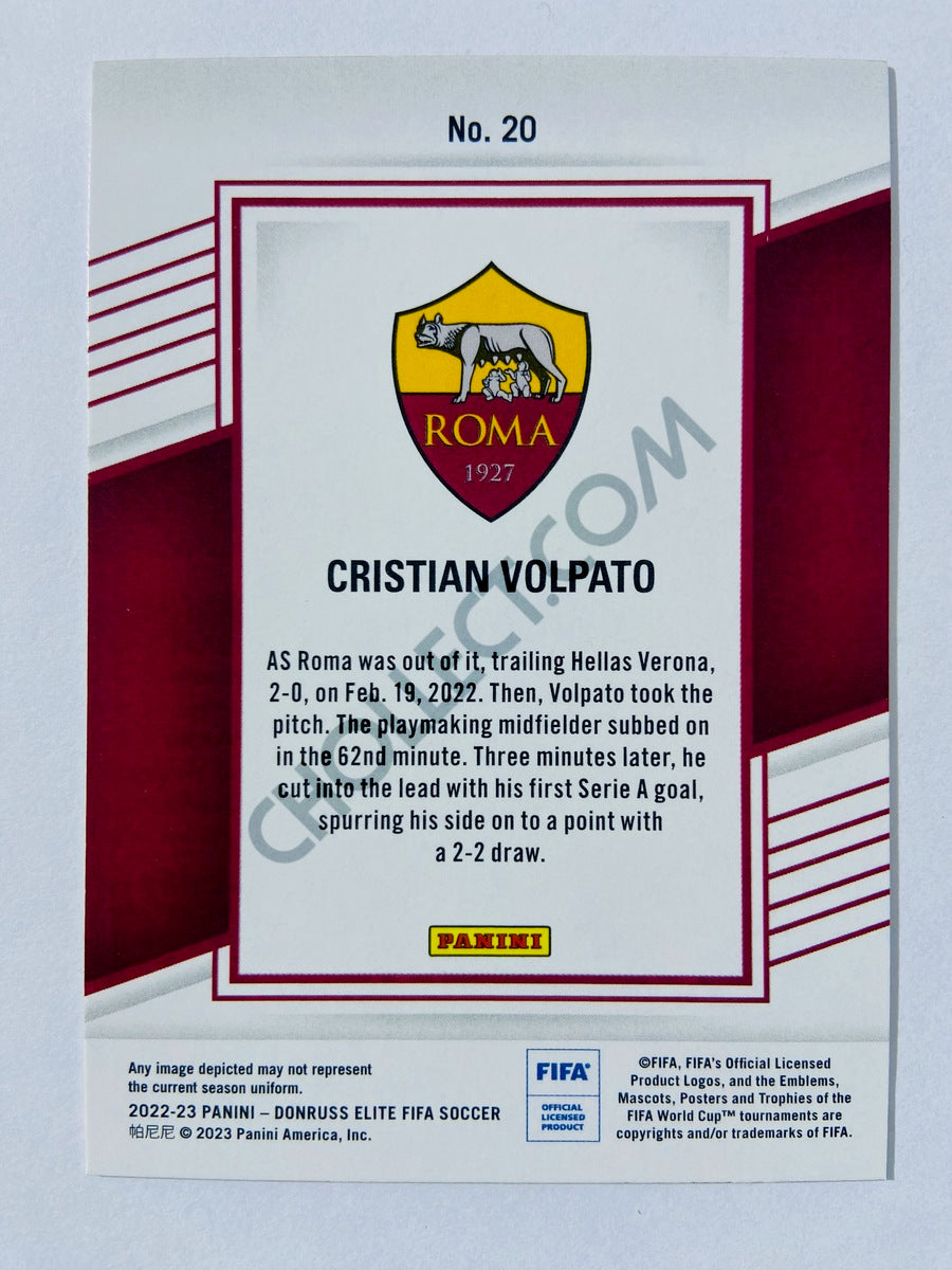 Cristian Volpato - AS Roma 2022-23 Panini Donruss Elite FIFA RC Rookie #20