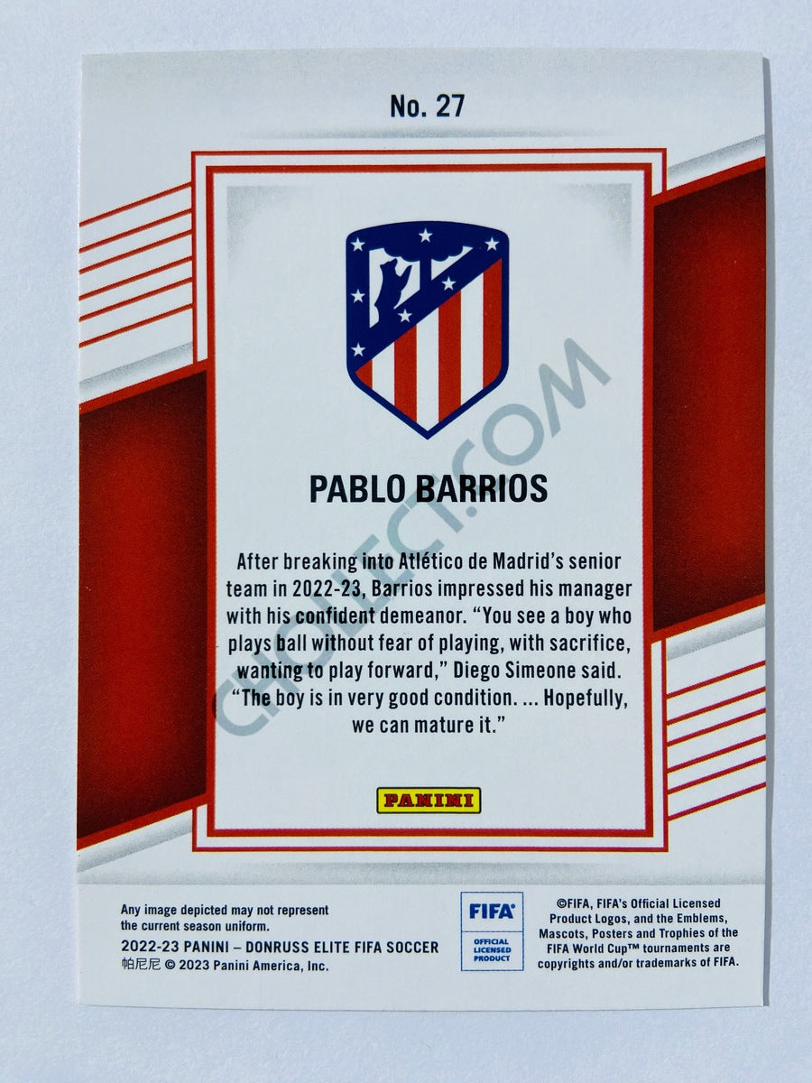 Pablo Barrios - Atletico de Madrid 2022-23 Panini Donruss Elite FIFA RC Rookie #27