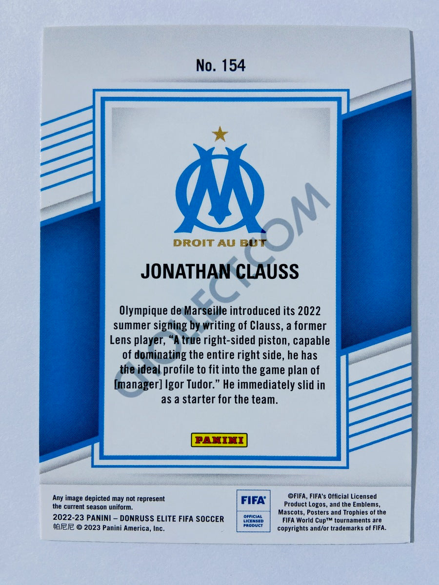 Jonathan Clauss - Olympique de Marseille 2022-23 Panini Donruss Elite FIFA RC Rookie #154