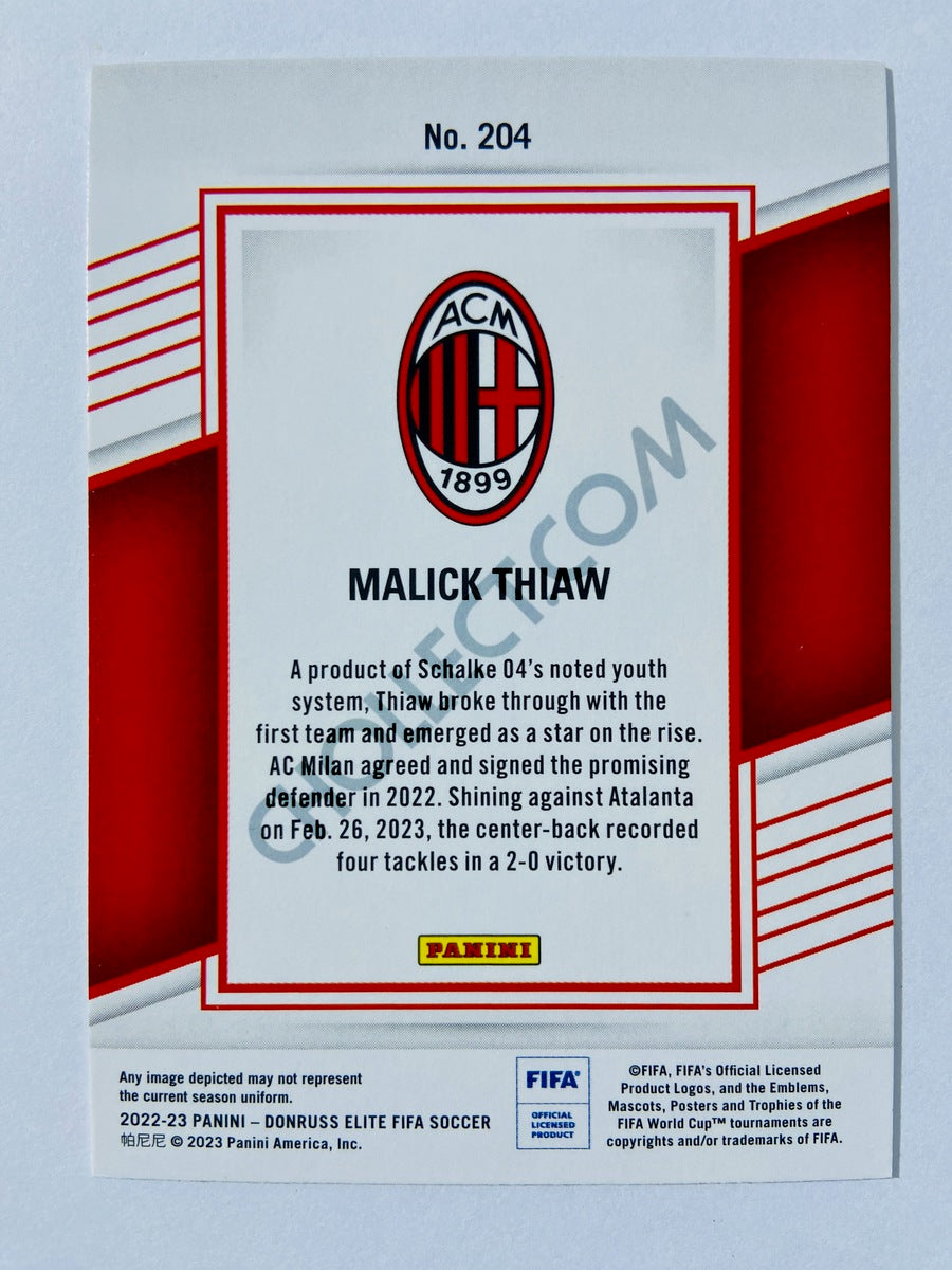 Malick Thiaw - AC Milan 2022-23 Panini Donruss Elite FIFA RC Rookie #204