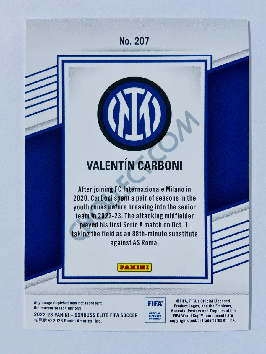 Valentin Carboni - FC Internazionale Milano 2022-23 Panini Donruss Elite FIFA RC Rookie #207