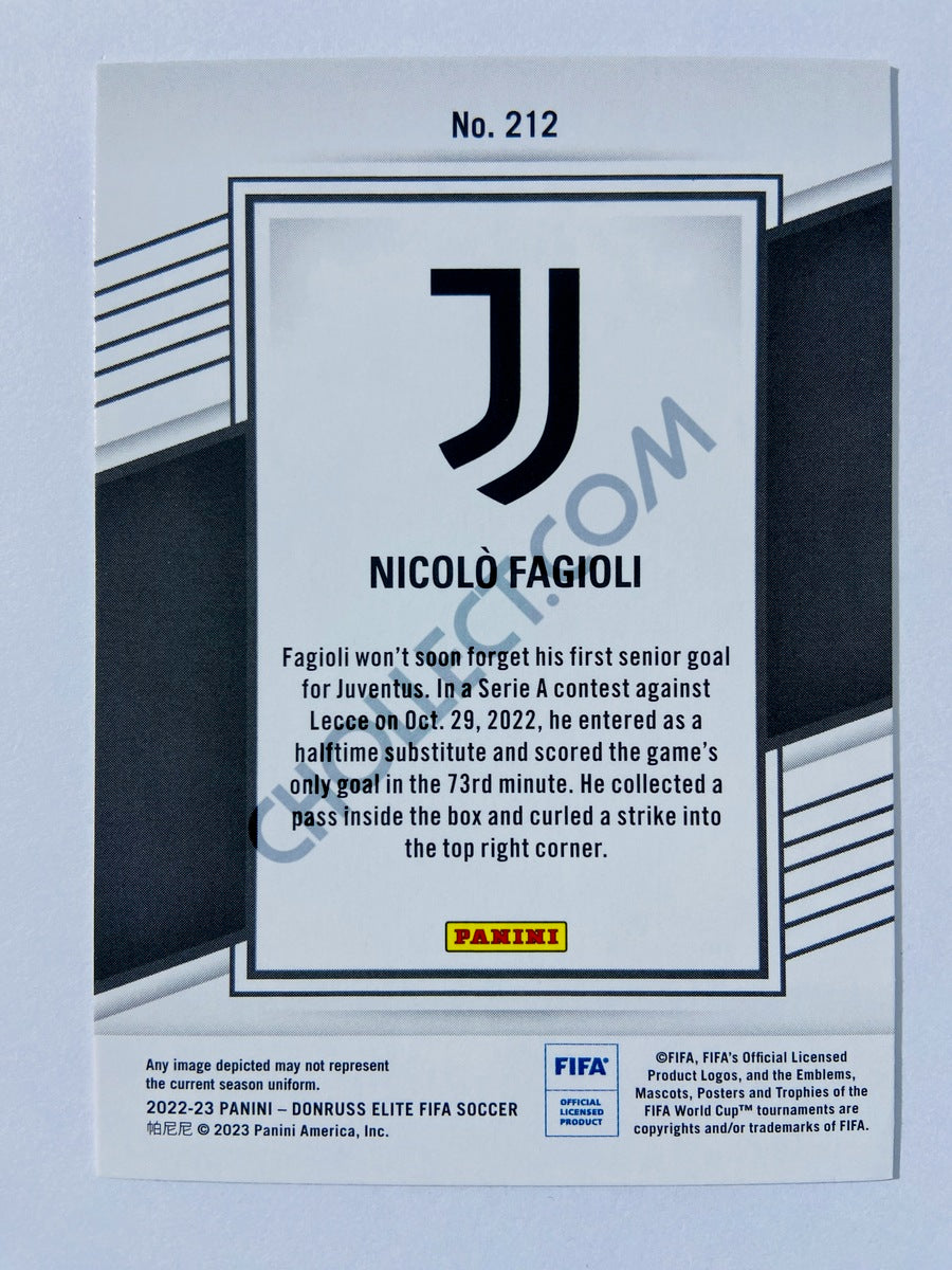 Nicolo Fagioli - Juventus 2022-23 Panini Donruss Elite FIFA RC Rookie #212