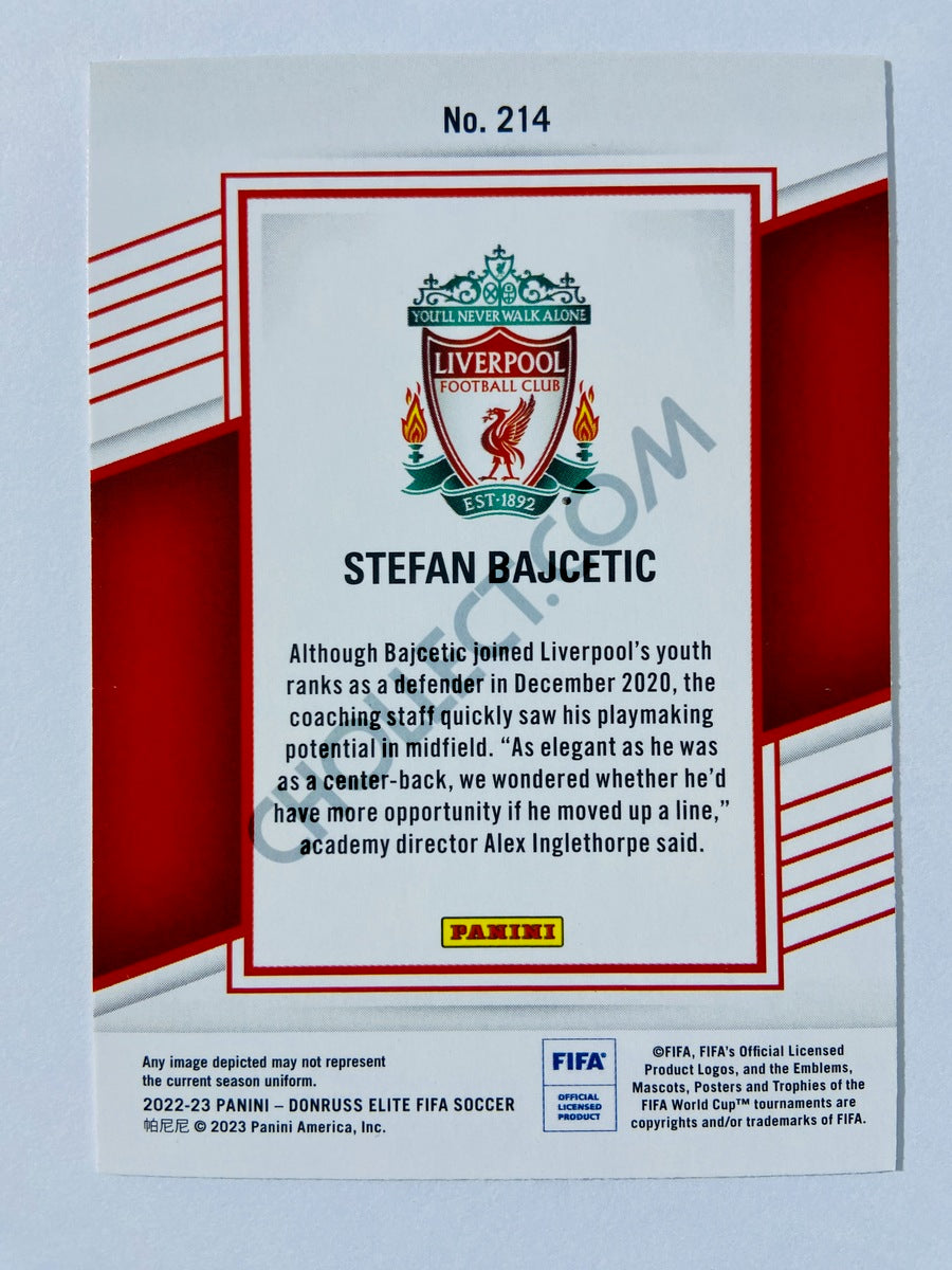 Stefan Bajcetic - Liverpool FC 2022-23 Panini Donruss Elite FIFA RC Rookie #214