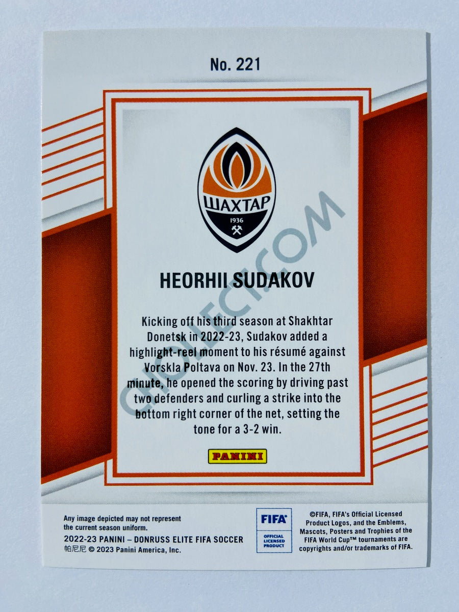 Heorhii Sudakov - Shakhtar Donetsk 2022-23 Panini Donruss Elite FIFA RC Rookie #221