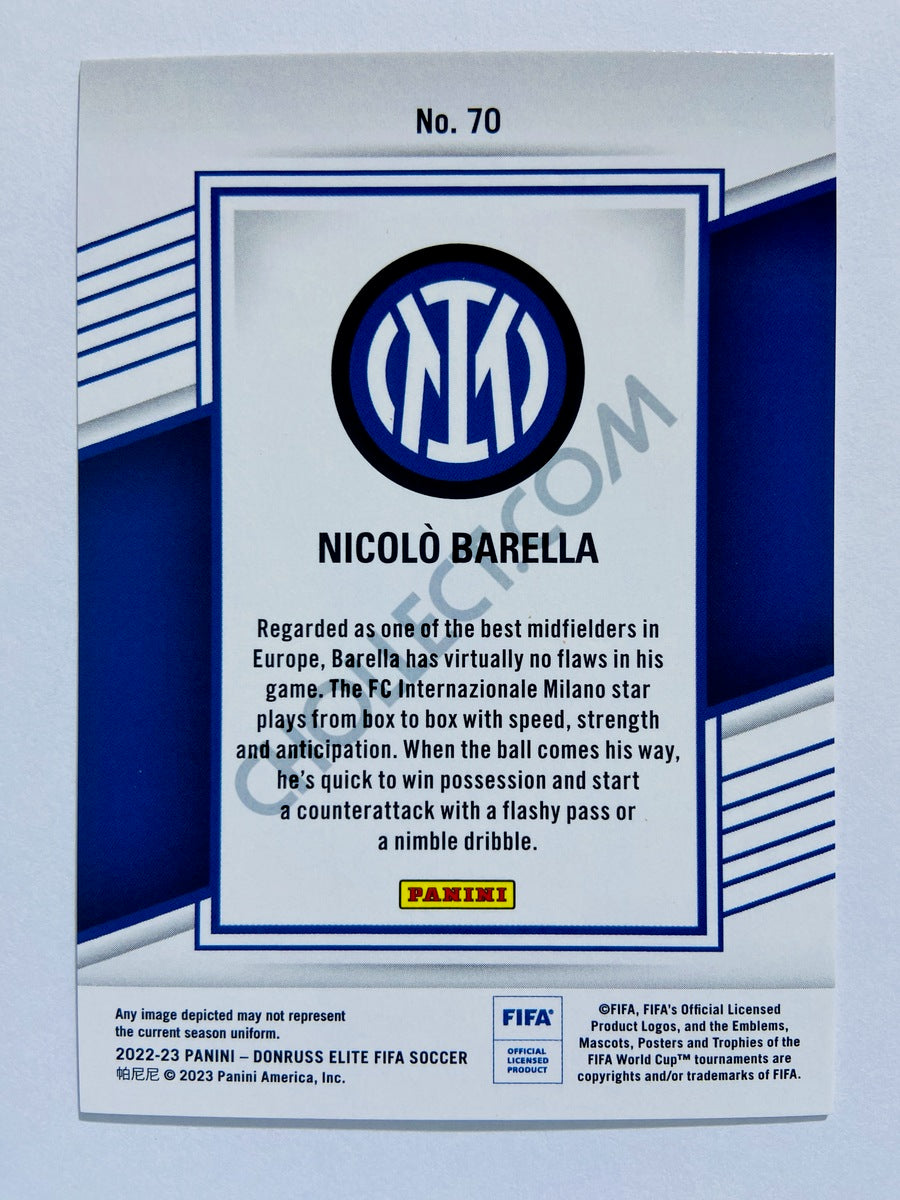 Nicolo Barella - FC Internazionale Milano 2022-23 Panini Donruss Elite FIFA Red Disco Parallel #70