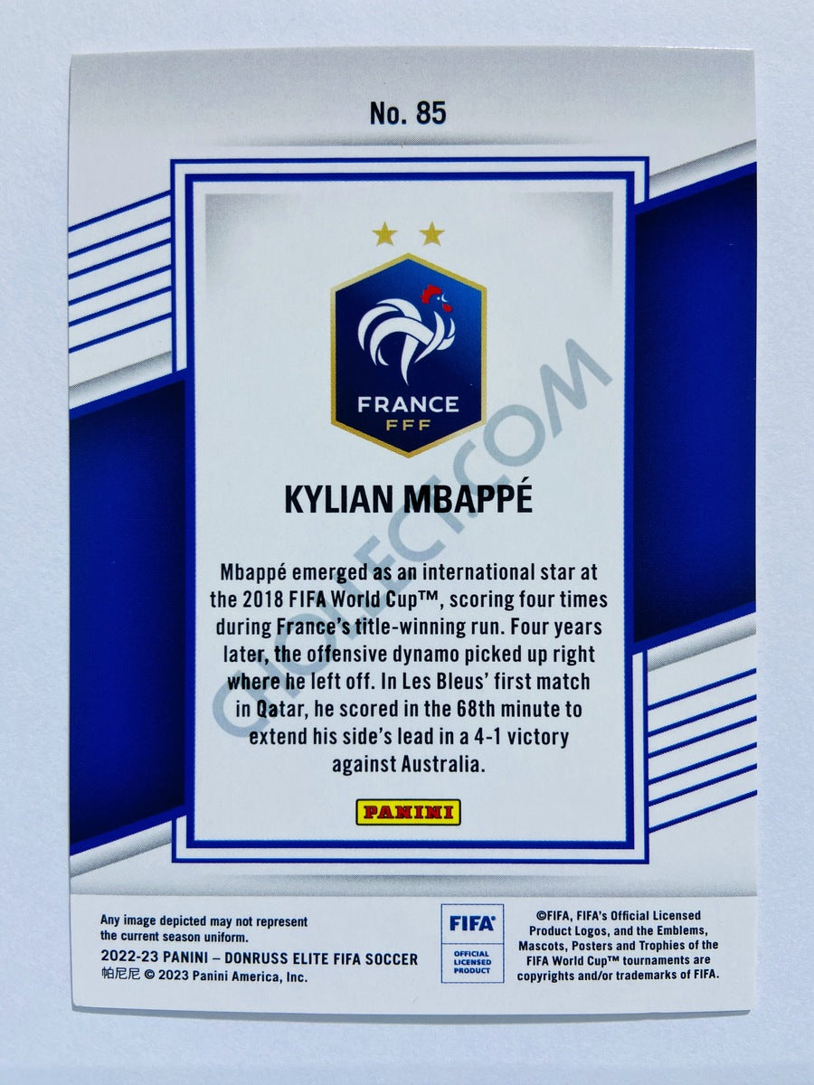 Kylian Mbappe - France 2022-23 Panini Donruss Elite FIFA Red Disco Parallel #85