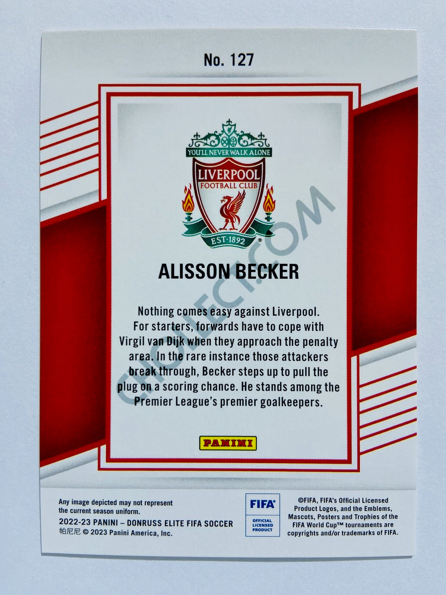 Alisson Becker - Liverpool FC 2022-23 Panini Donruss Elite FIFA Red Disco Parallel #127