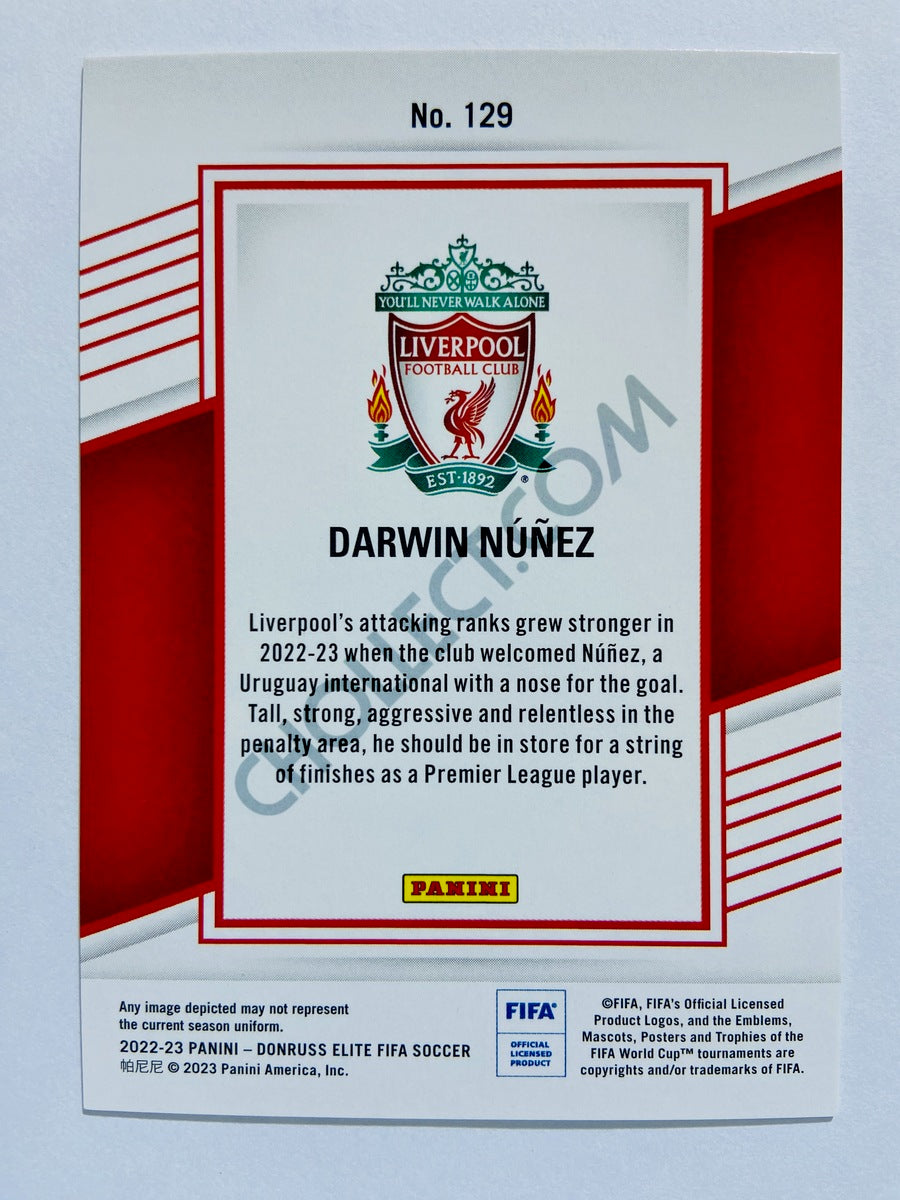 Darwin Nunez - Liverpool FC 2022-23 Panini Donruss Elite FIFA Red Disco Parallel #129