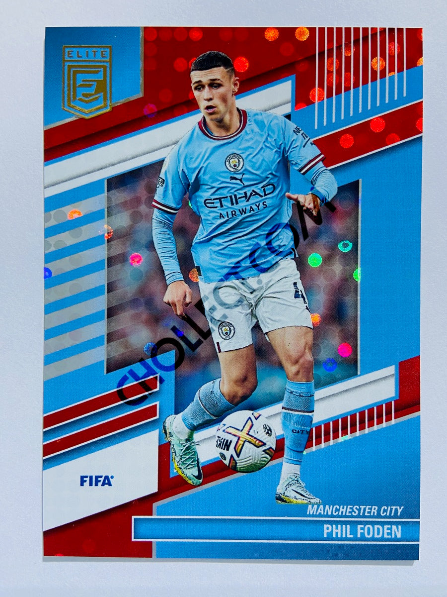 Phil Foden - Manchester City 2022-23 Panini Donruss Elite FIFA Red Disco Parallel #138