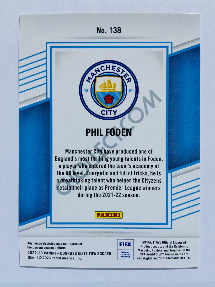 Phil Foden - Manchester City 2022-23 Panini Donruss Elite FIFA Red Disco Parallel #138