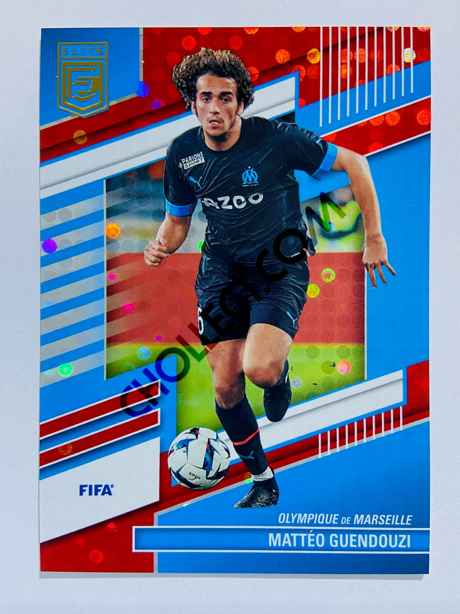 Matteo Guendouzi - Olympique de Marseille 2022-23 Panini Donruss Elite FIFA Red Disco Parallel #155