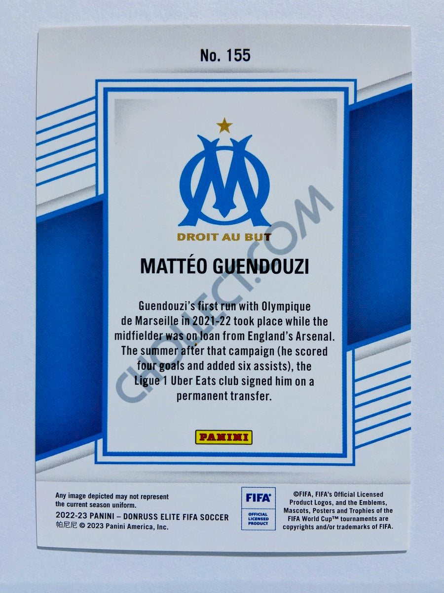 Matteo Guendouzi - Olympique de Marseille 2022-23 Panini Donruss Elite FIFA Red Disco Parallel #155