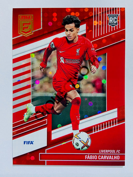 Fabio Carvalho - Liverpool FC 2022-23 Panini Donruss Elite FIFA Red Disco Parallel RC Rookie #130