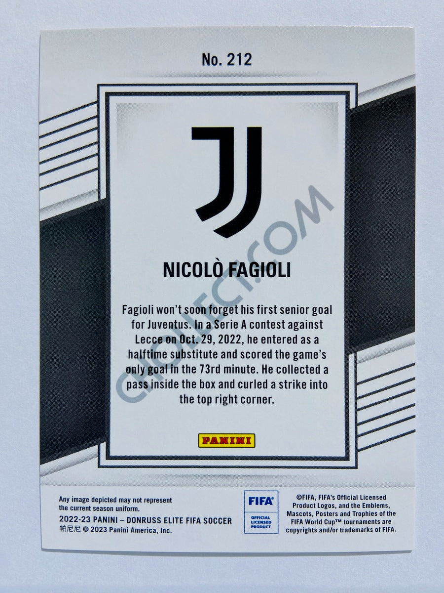 Nicolo Fagioli - Juventus 2022-23 Panini Donruss Elite FIFA Red Disco Parallel RC Rookie #212