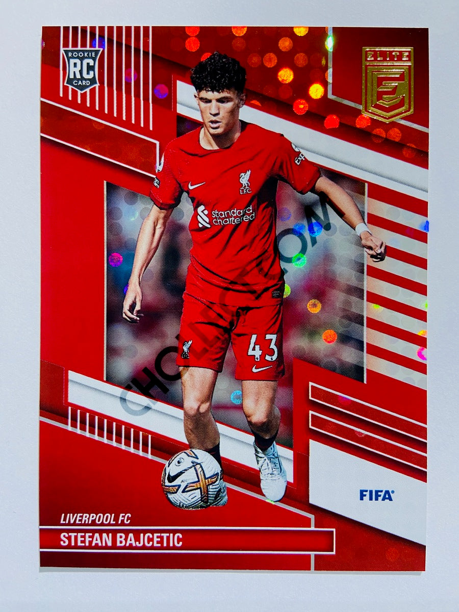 Stefan Bajcetic - Liverpool FC 2022-23 Panini Donruss Elite FIFA Red Disco Parallel RC Rookie #214