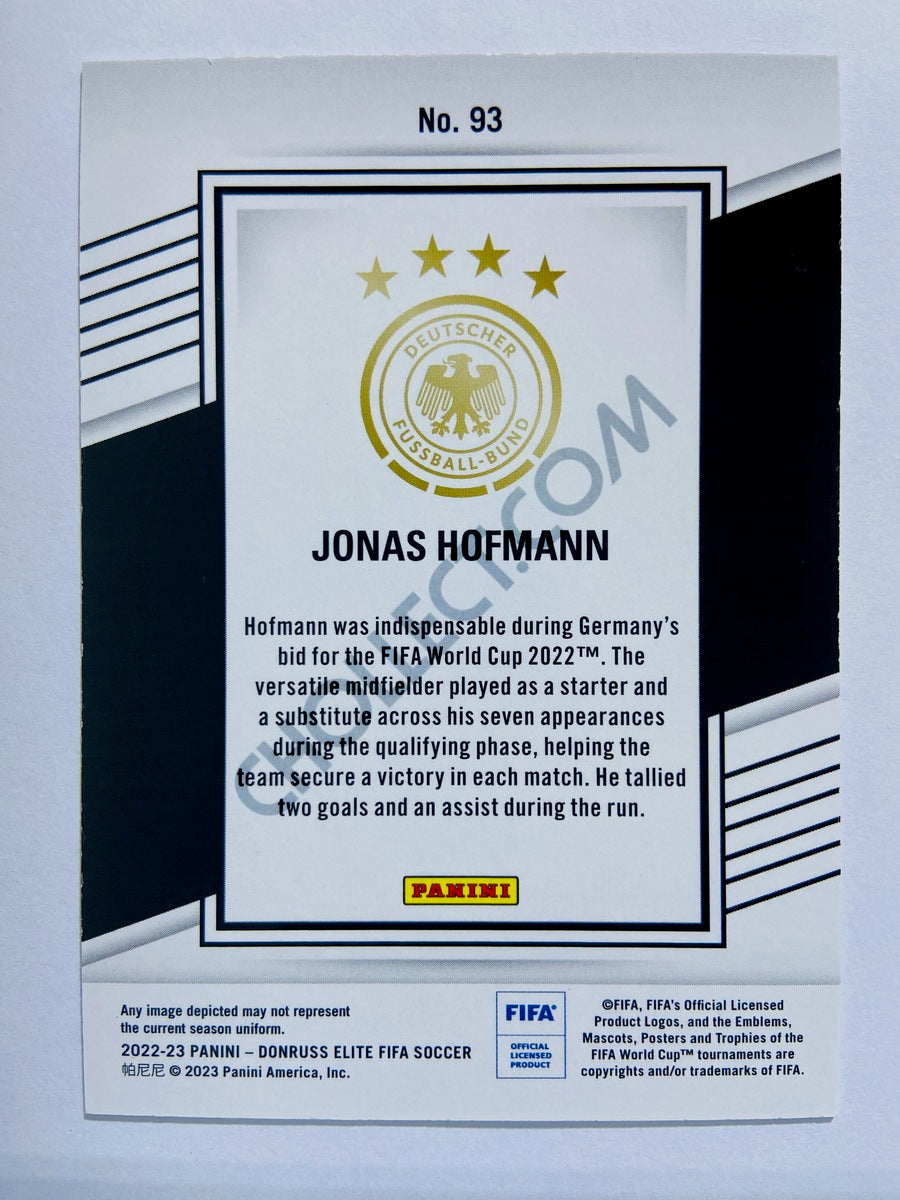 Jonas Hofmann - Germany 2022-23 Panini Donruss Elite FIFA #93 Orange Disco Parallel 19/35