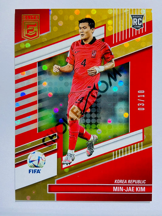 Min-Jae Kim - Korea Republic 2022-23 Panini Donruss Elite FIFA RC Rookie #124 Gold Disco Parallel 03/10