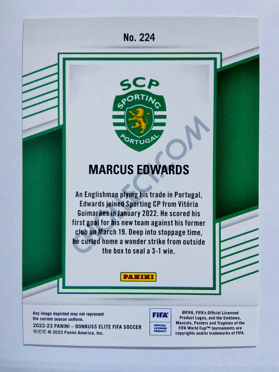 Marcus Edwards - Sporting CP 2022-23 Panini Donruss Elite FIFA RC Rookie #224 Gold Disco Parallel 02/10