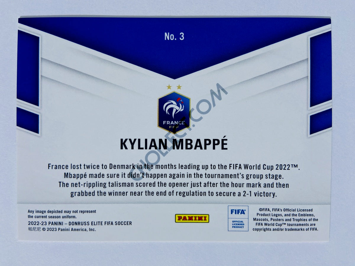 Kylian Mbappe - France 2022-23 Panini Donruss Elite FIFA Field Vision Insert #3