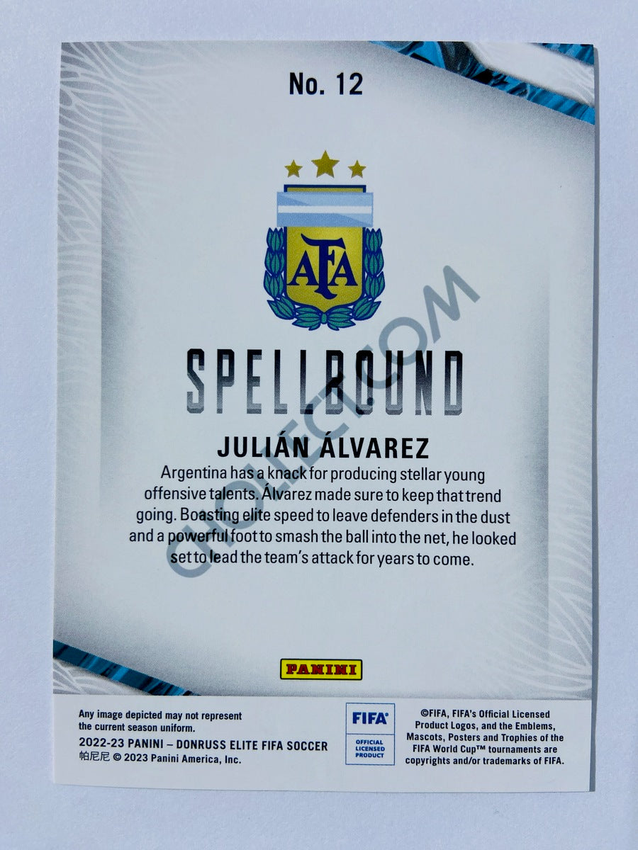 Julian Alvarez - Argentina 2022-23 Panini Donruss Elite FIFA Spellbound Insert RC Rookie #12