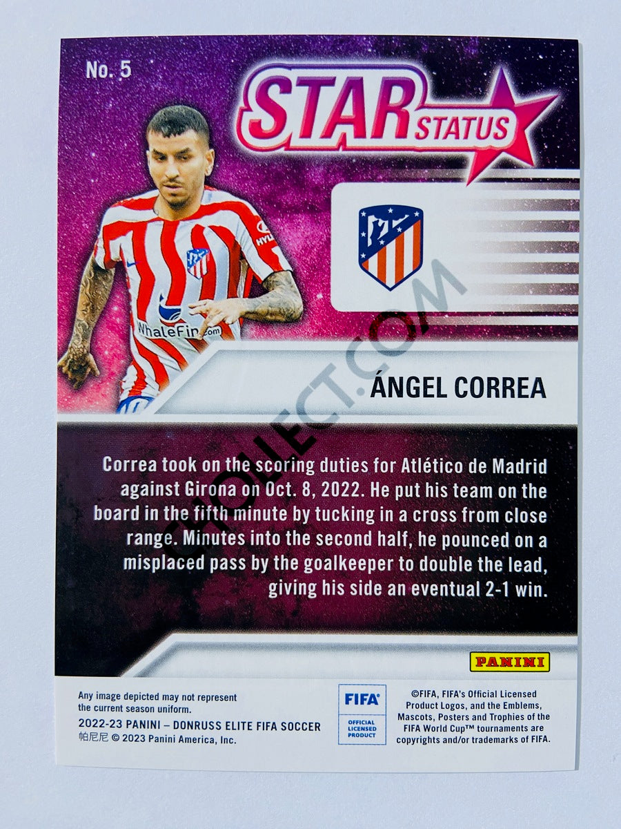 Angel Correa - Atletico de Madrid 2022-23 Panini Donruss Elite FIFA Star Status Insert #5