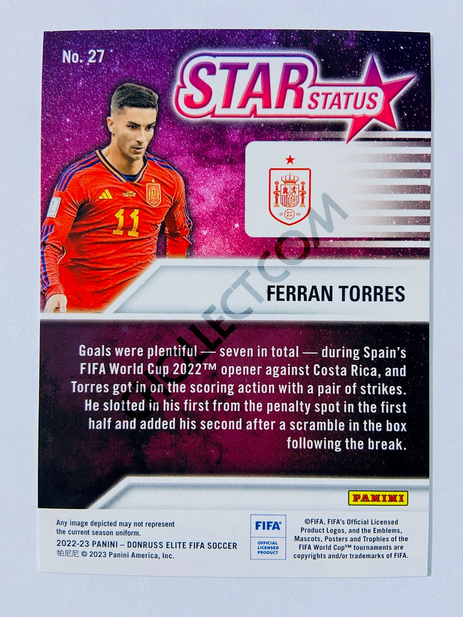 Ferran Torres - Spain 2022-23 Panini Donruss Elite FIFA Star Status Insert #27