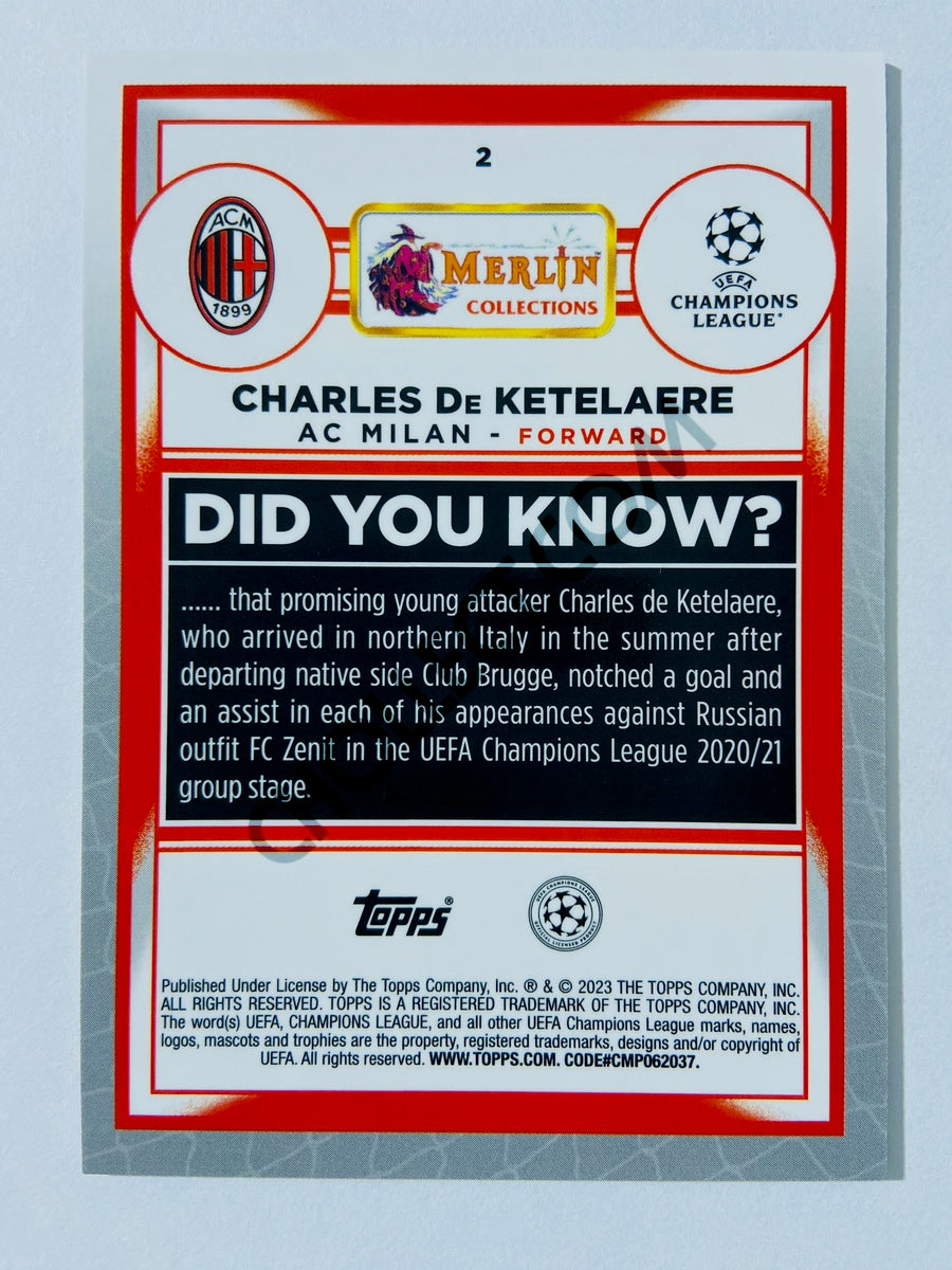 Charles De Ketelaere - AC Milan 2022-23 Topps Merlin Chrome UEFA Club Competitions #2