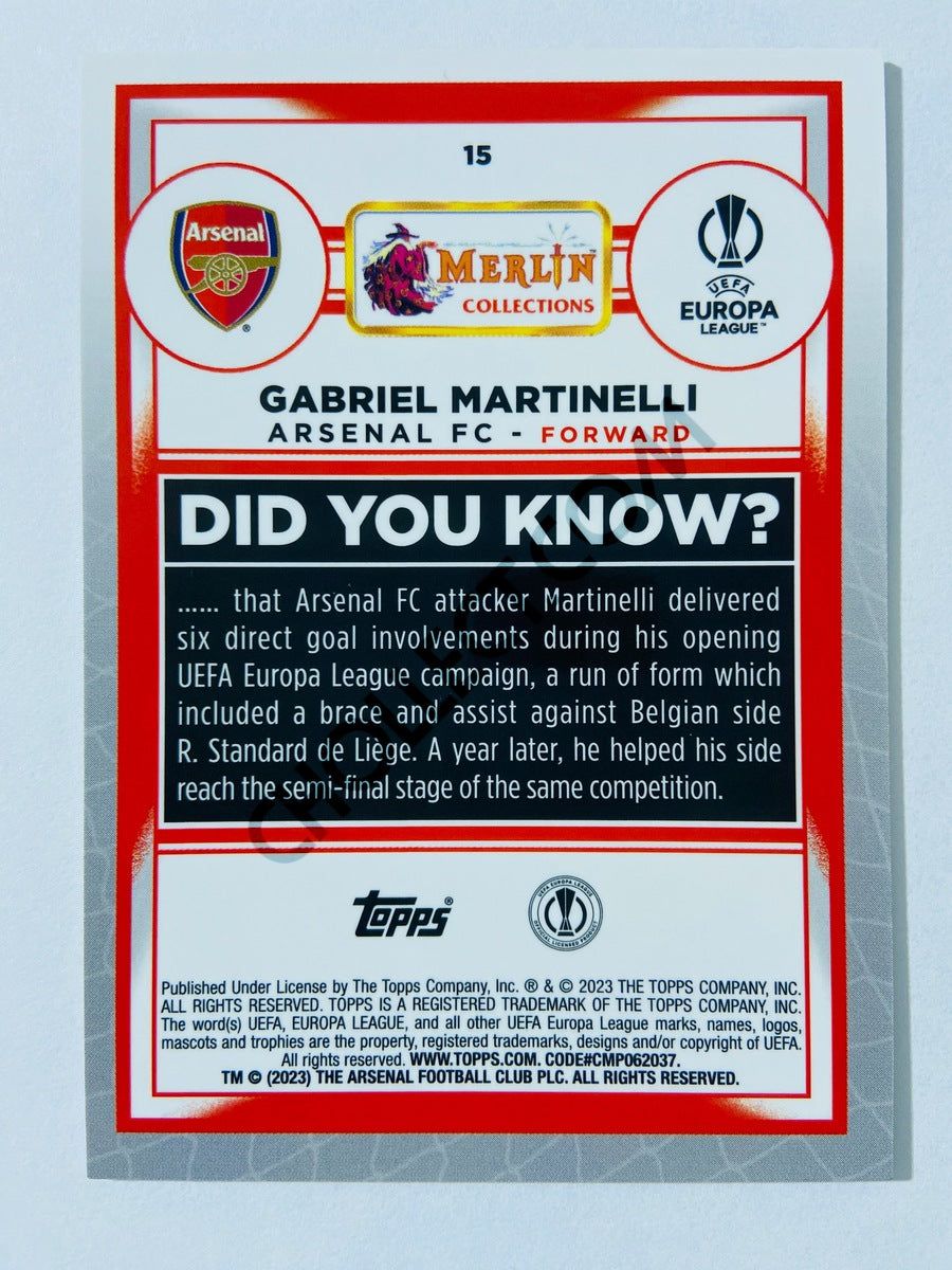 Gabriel Martinelli - Arsenal FC 2022-23 Topps Merlin Chrome UEFA Club Competitions #15
