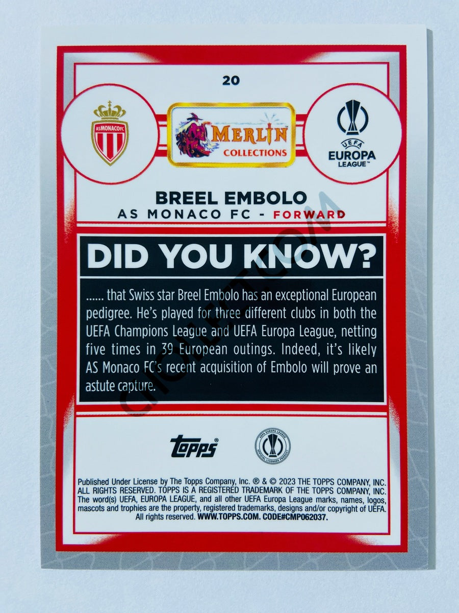 Breel Embolo - AS Monaco FC 2022-23 Topps Merlin Chrome UEFA Club Competitions #20