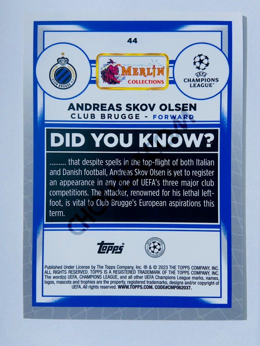 Andreas Skov Olsen - Club Brugge 2022-23 Topps Merlin Chrome UEFA Club Competitions #44