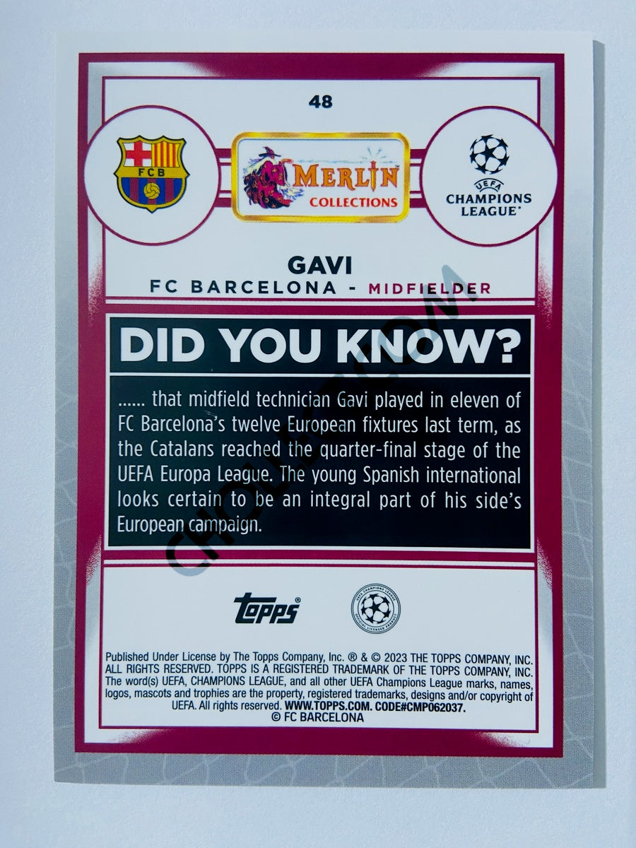Gavi - FC Barcelona 2022-23 Topps Merlin Chrome UEFA Club Competitions #48