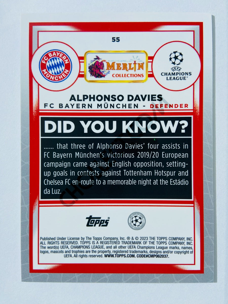 Alphonso Davies - FC Bayern München 2022-23 Topps Merlin Chrome UEFA Club Competitions #55