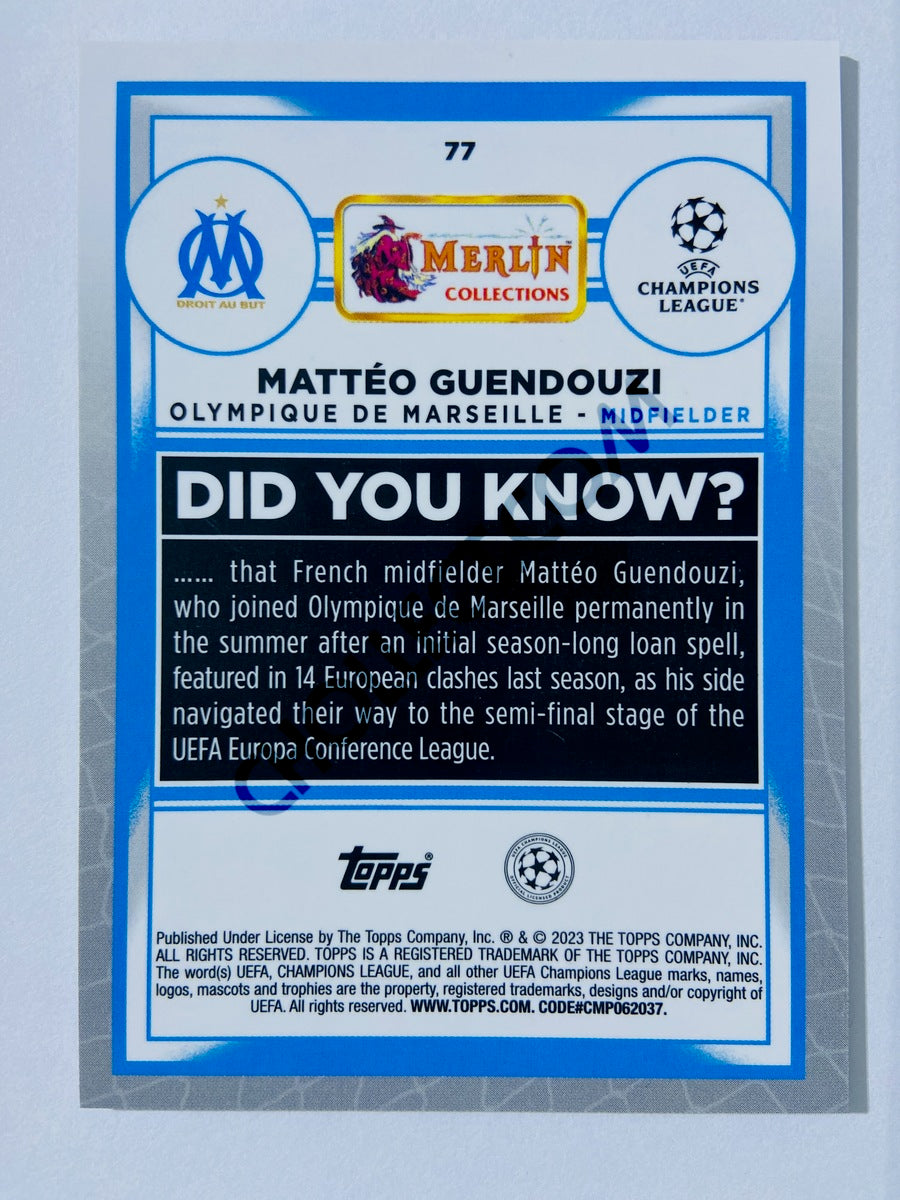 Mattéo Guendouzi - Olympique de Marseille 2022-23 Topps Merlin Chrome UEFA Club Competitions #77