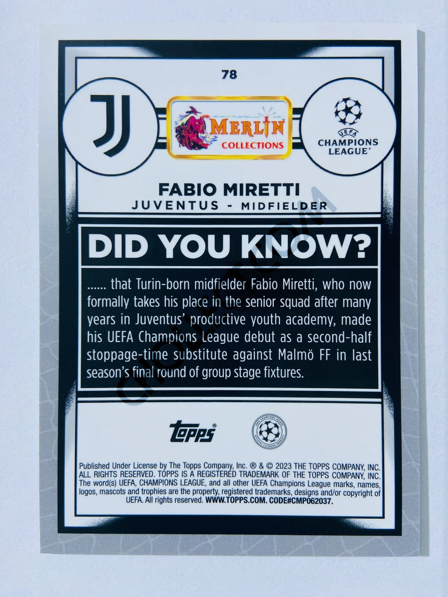 Fabio Miretti - Juventus 2022-23 Topps Merlin Chrome UEFA Club Competitions #78