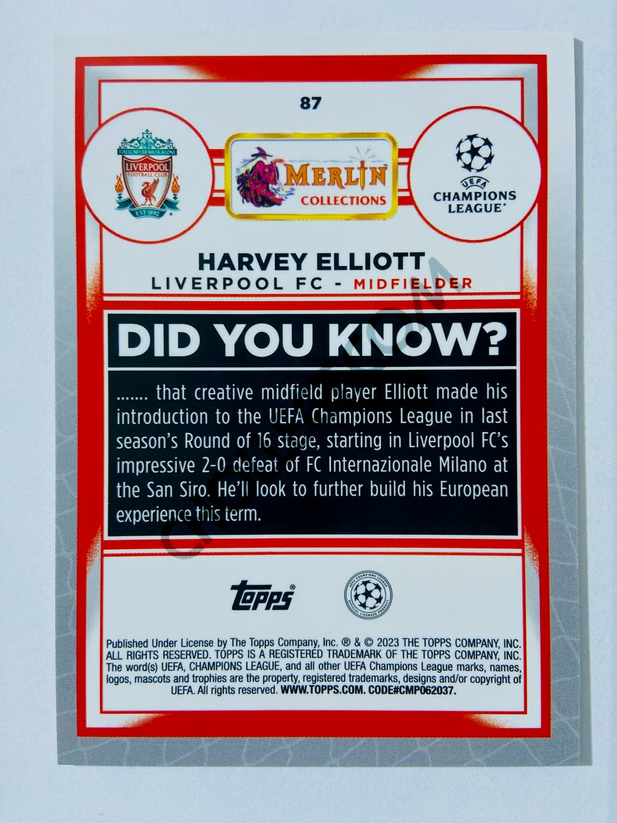 Harvey Elliott - Liverpool FC 2022-23 Topps Merlin Chrome UEFA Club Competitions #87