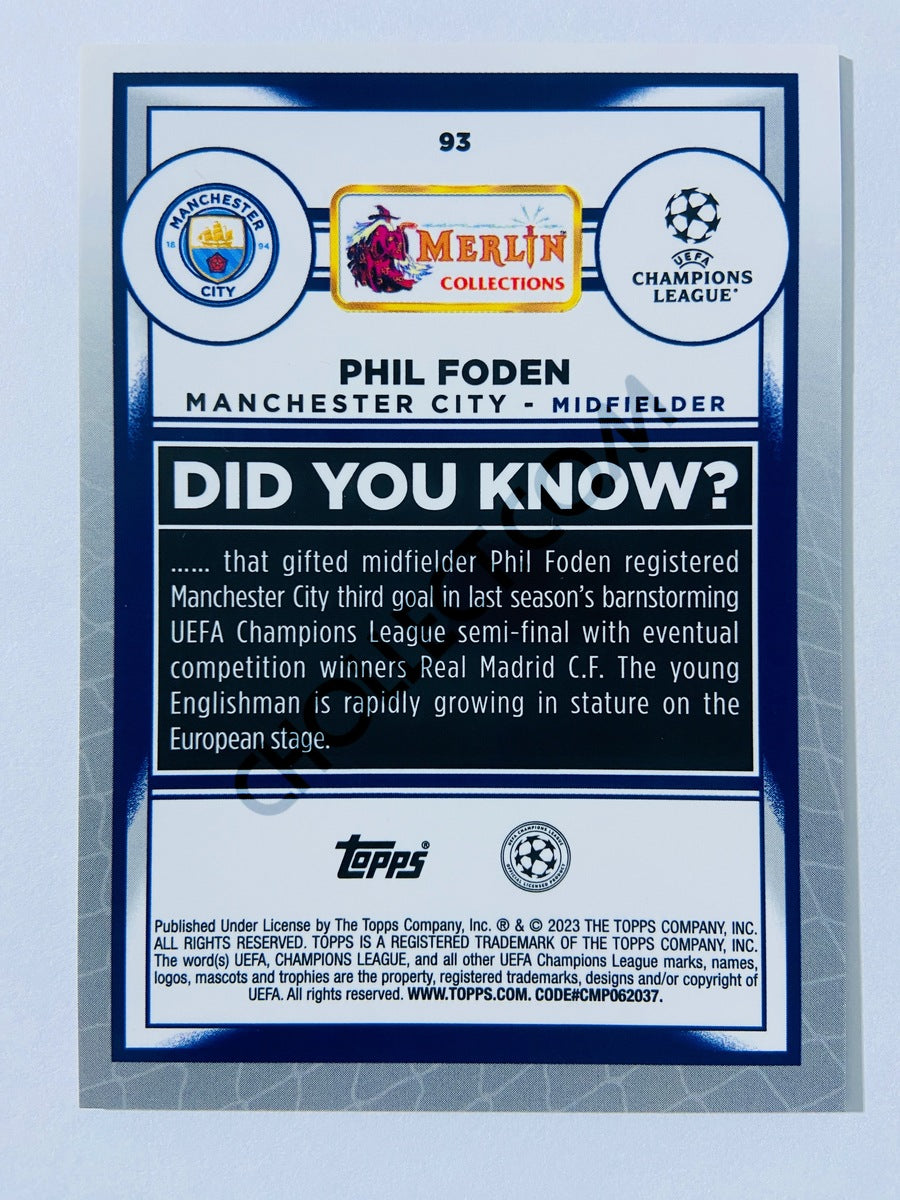 Phil Foden - Manchester City 2022-23 Topps Merlin Chrome UEFA Club Competitions #93