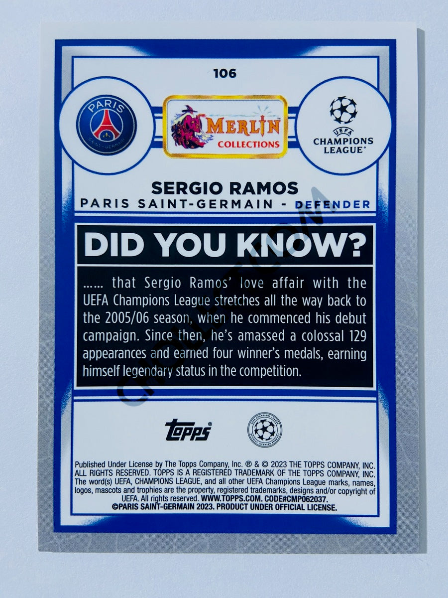 Sergio Ramos - Paris Saint-Germain 2022-23 Topps Merlin Chrome UEFA Club Competitions #106