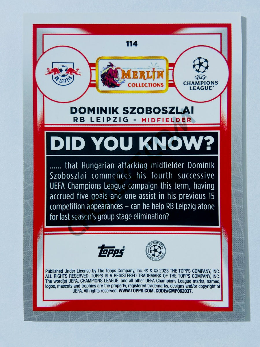 Dominik Szoboszlai - RB Leipzig 2022-23 Topps Merlin Chrome UEFA Club Competitions #114