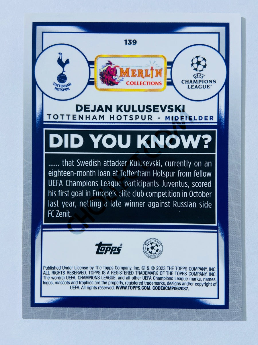 Dejan Kulusevski - Tottenham Hotspur 2022-23 Topps Merlin Chrome UEFA Club Competitions #139