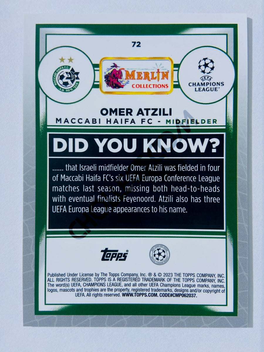 Omer Atzili - Maccabi Haifa FC 2022-23 Topps Merlin Chrome UEFA Club Competitions RC Rookie #72