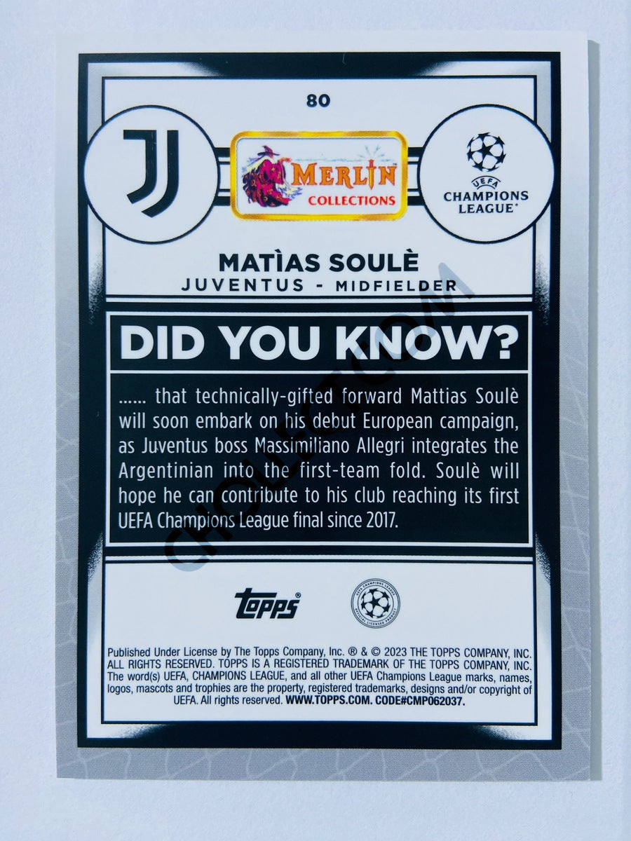 Matìas Soulè - Juventus 2022-23 Topps Merlin Chrome UEFA Club Competitions RC Rookie #80