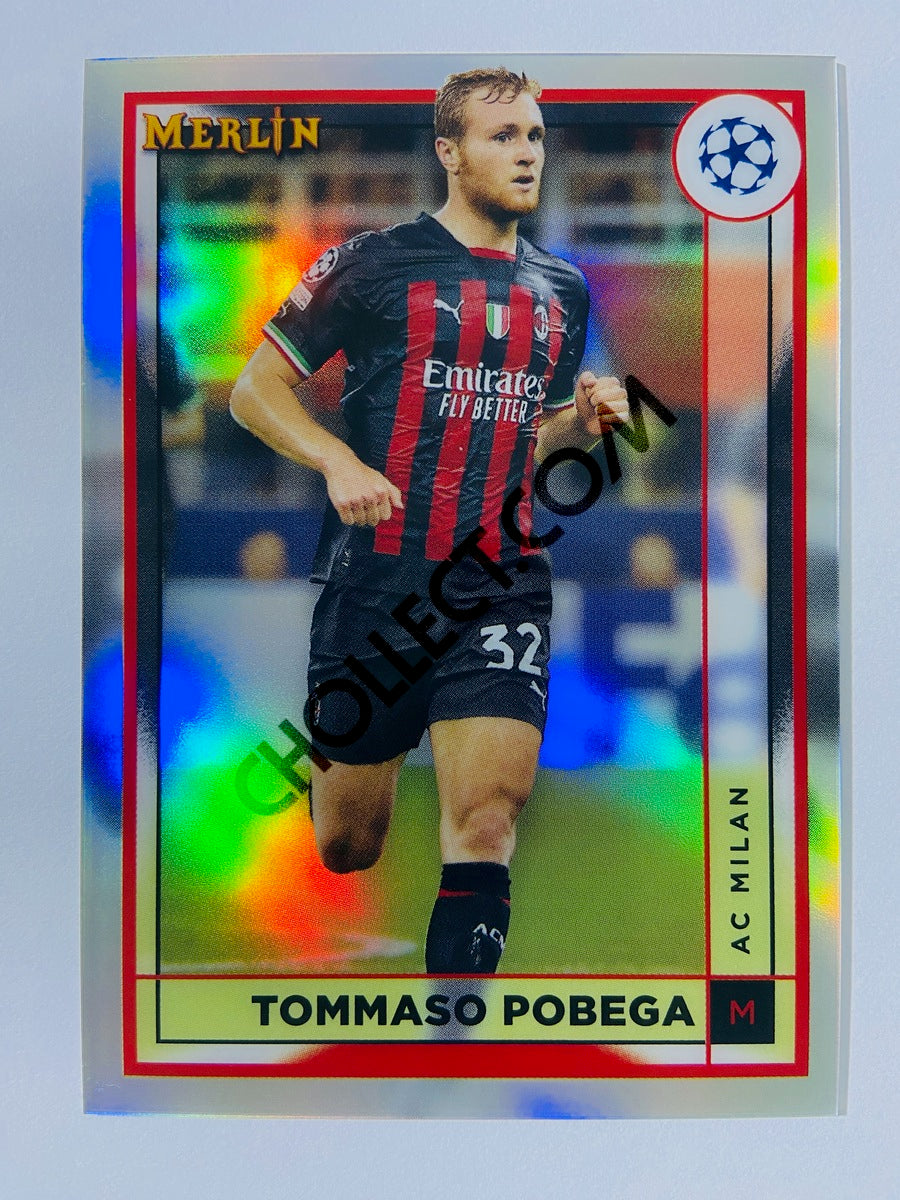 Tommaso Pobega - AC Milan 2022-23 Topps Merlin Chrome UEFA Club Competitions Refractor #4