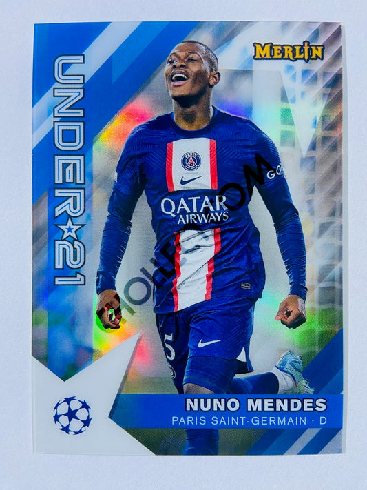 Nuno Mendes - Paris Saint-Germain 2022-23 Topps Merlin Chrome UEFA Club Competitions Under 21 #U21-15