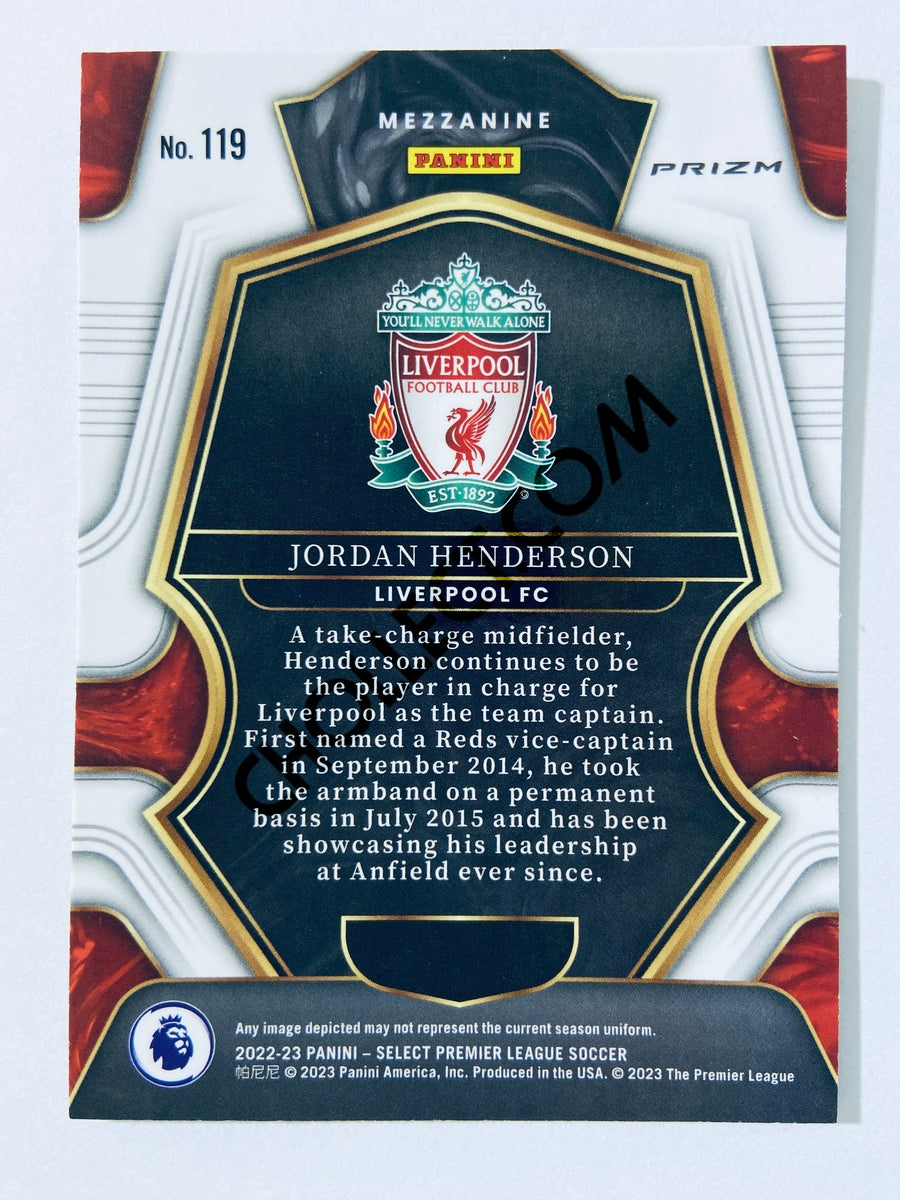 Jordan Henderson - Liverpool FC 2022-23 Panini Select Premier League Mezzanine Pink Ice Parallel #119