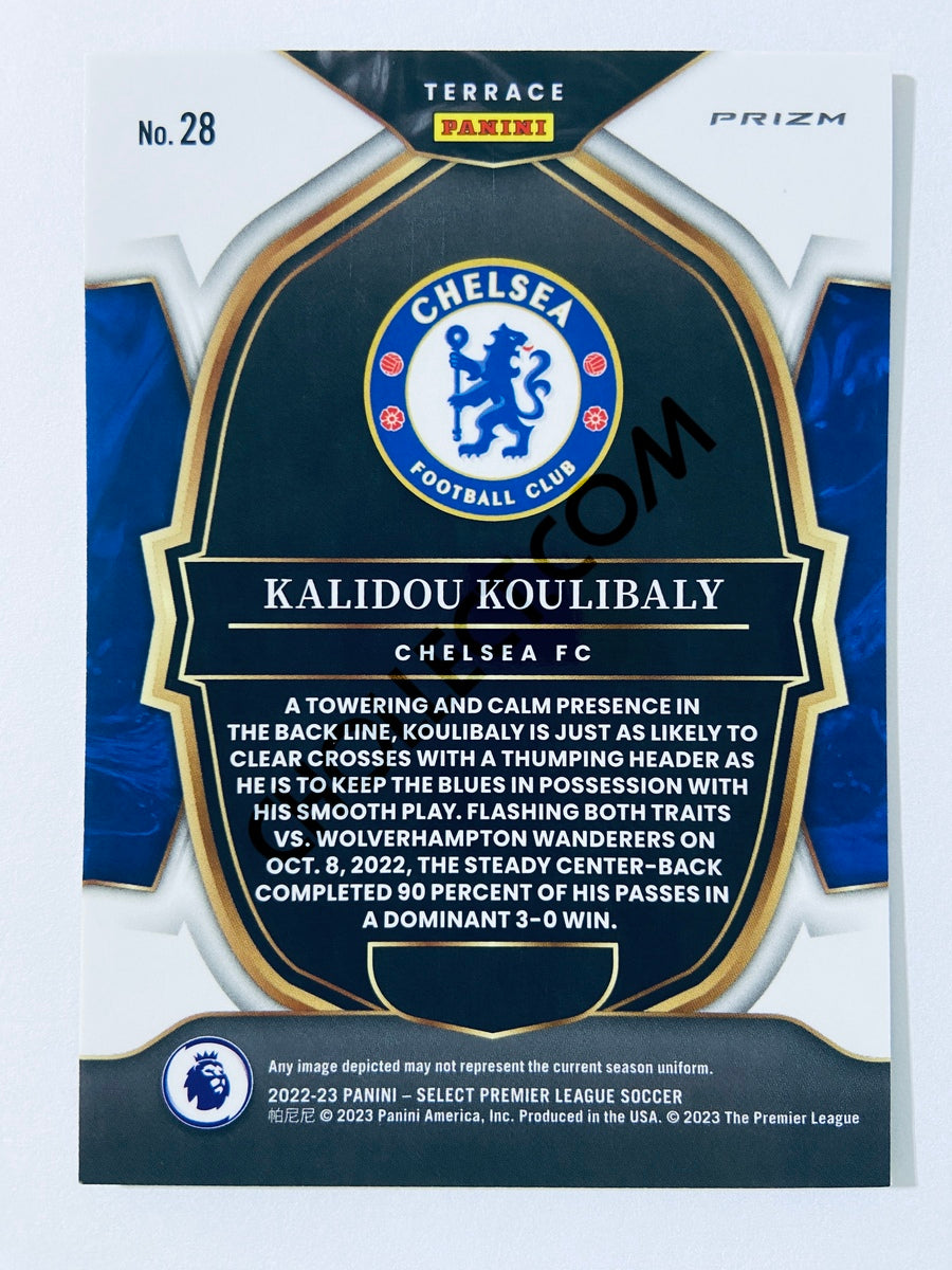 Kalidou Koulibaly - Chelsea FC 2022-23 Panini Select Premier League Terrace Pink Ice Parallel #28