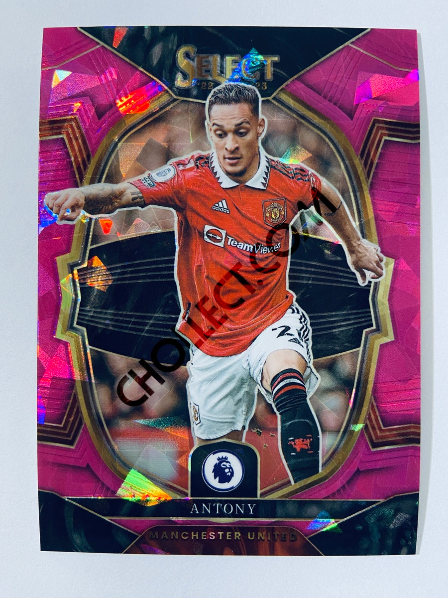 Antony - Manchester United 2022-23 Panini Select Premier League Terrace Pink Ice Parallel #68