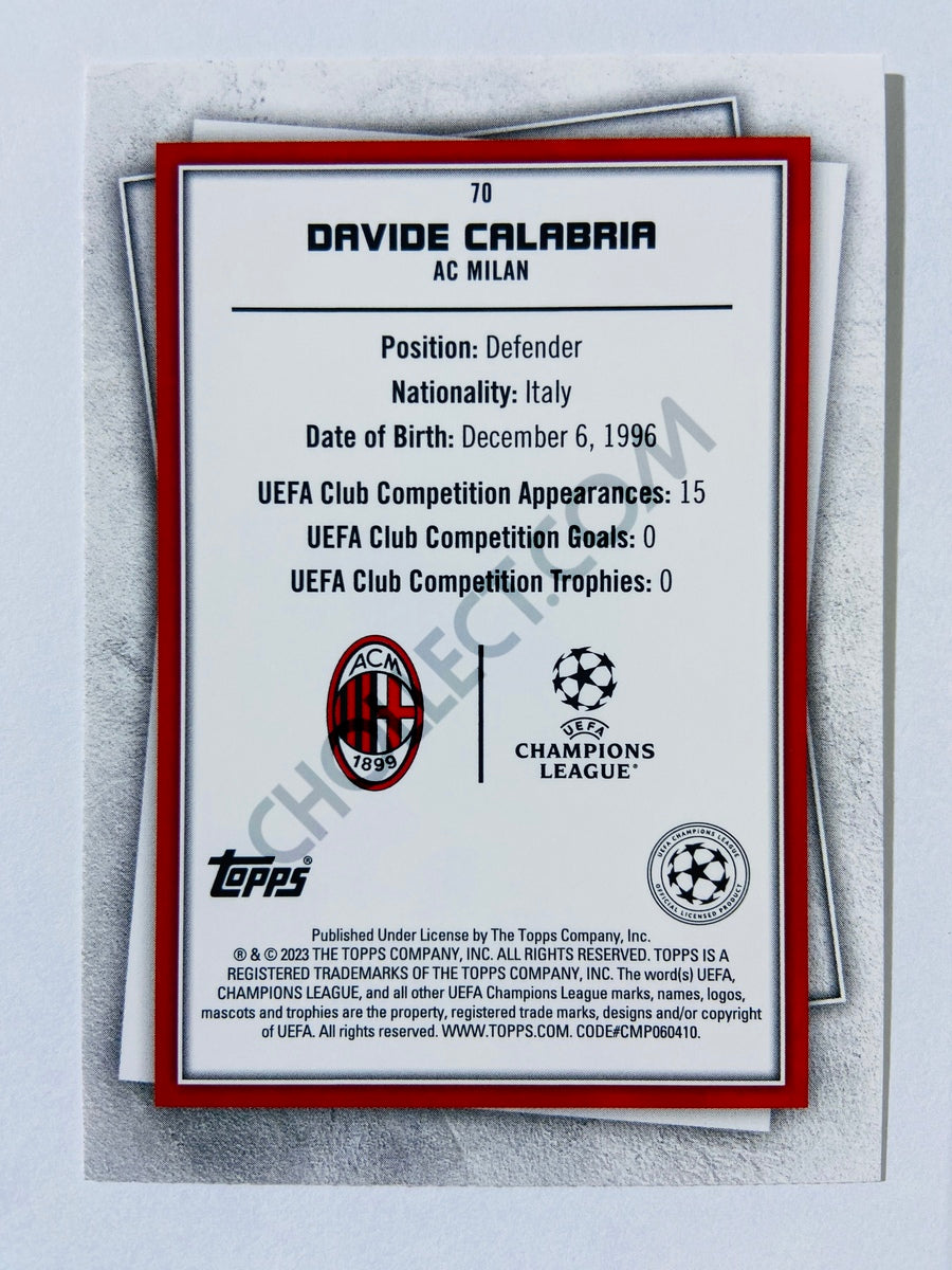 Davide Calabria - AC Milan 2022-23 Topps UEFA Superstars #70