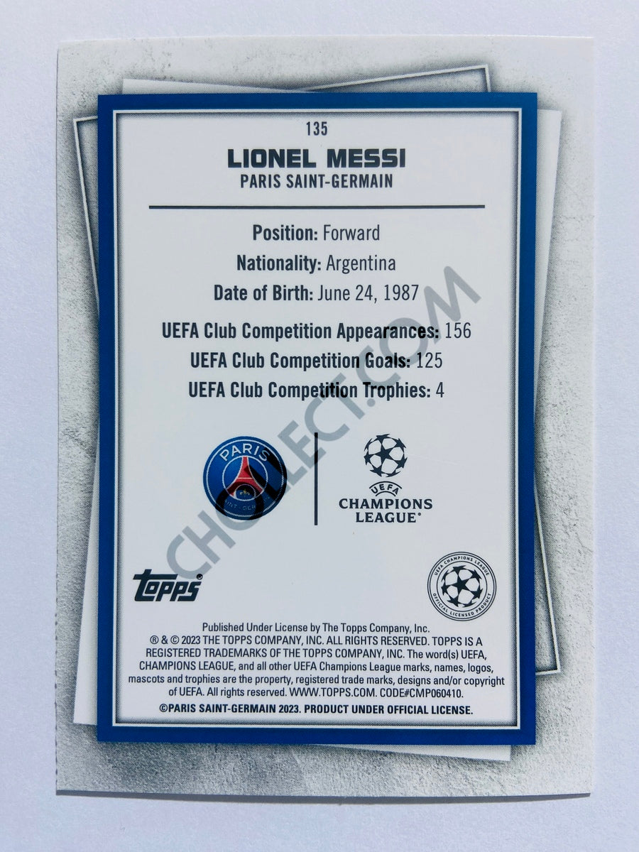 Lionel Messi – Paris Saint-Germain 2022-23 Topps UEFA Superstars Mystic Parallel #135